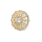 Floral Pattern CZ Stud Earrings