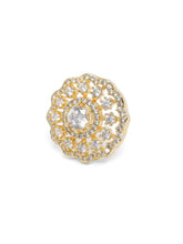 Floral Pattern CZ Stud Earrings