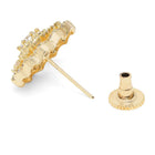 Floral Pattern CZ Stud Earrings