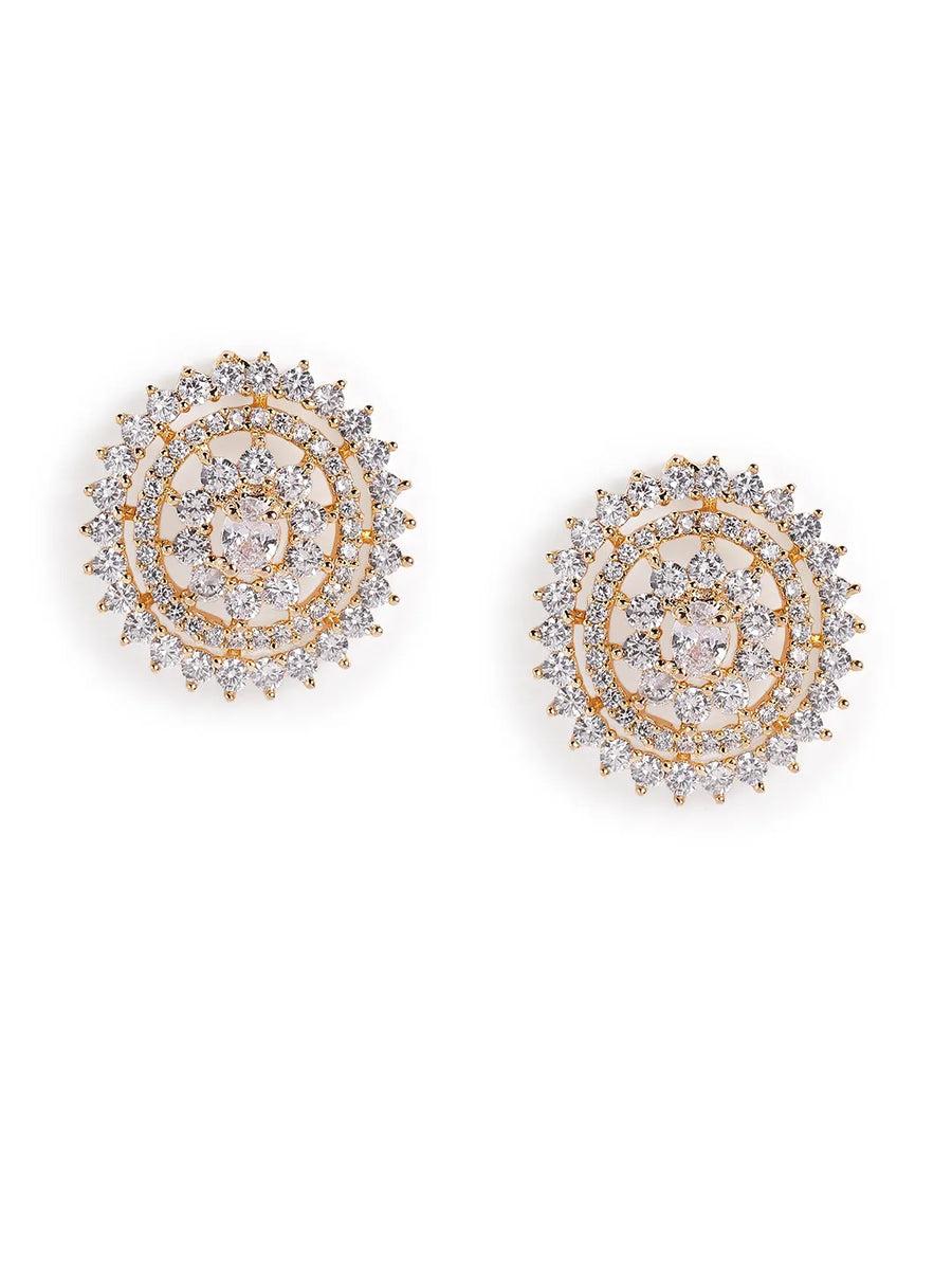 Timeless Spiral Diamond Stud Earrings