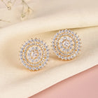 Timeless Spiral Diamond Stud Earrings - Gold