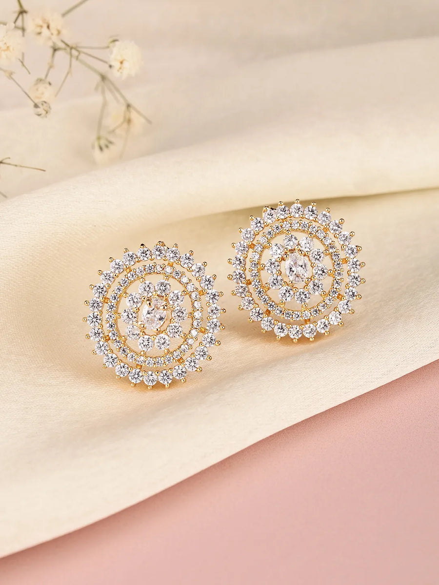 Timeless Spiral Diamond Stud Earrings