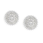 Timeless Spiral Diamond Stud Earrings - Silver