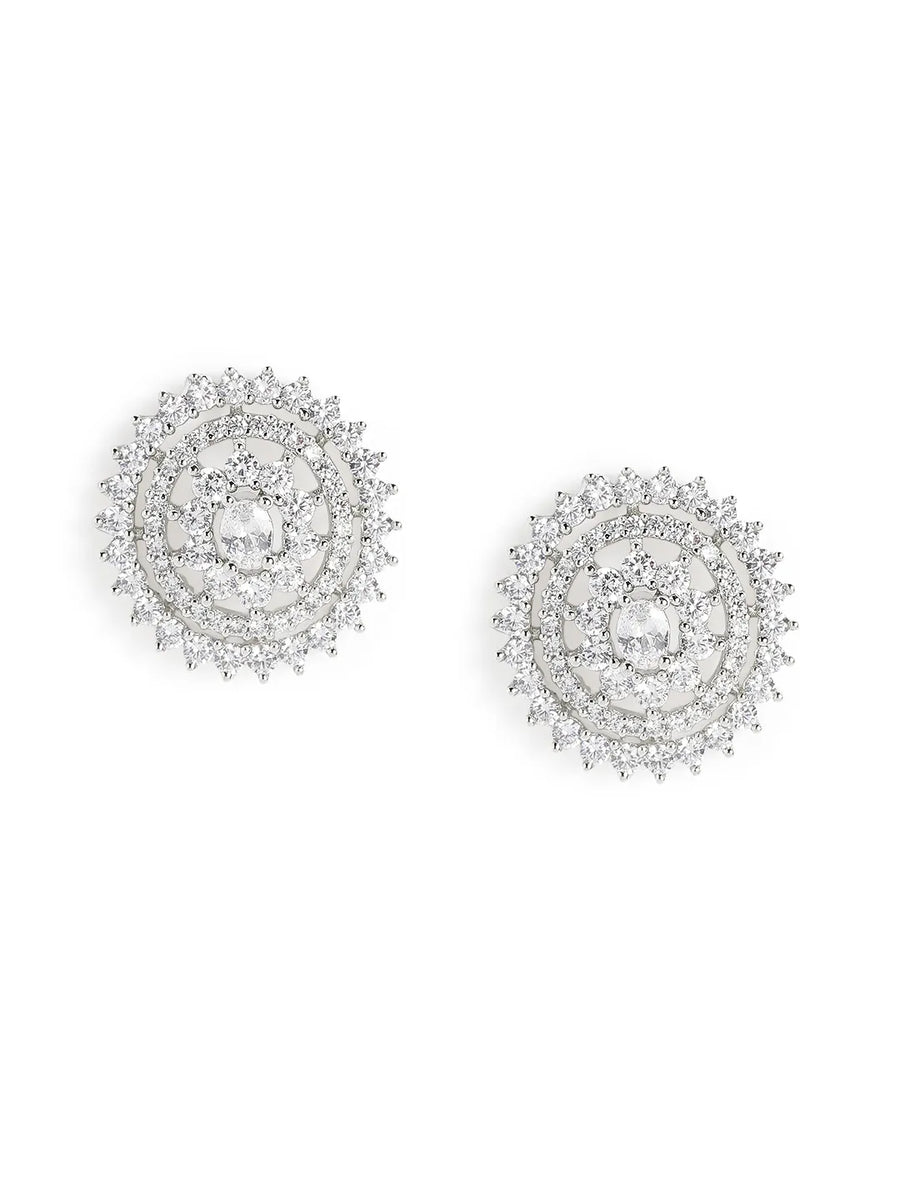 Timeless Spiral Diamond Stud Earrings