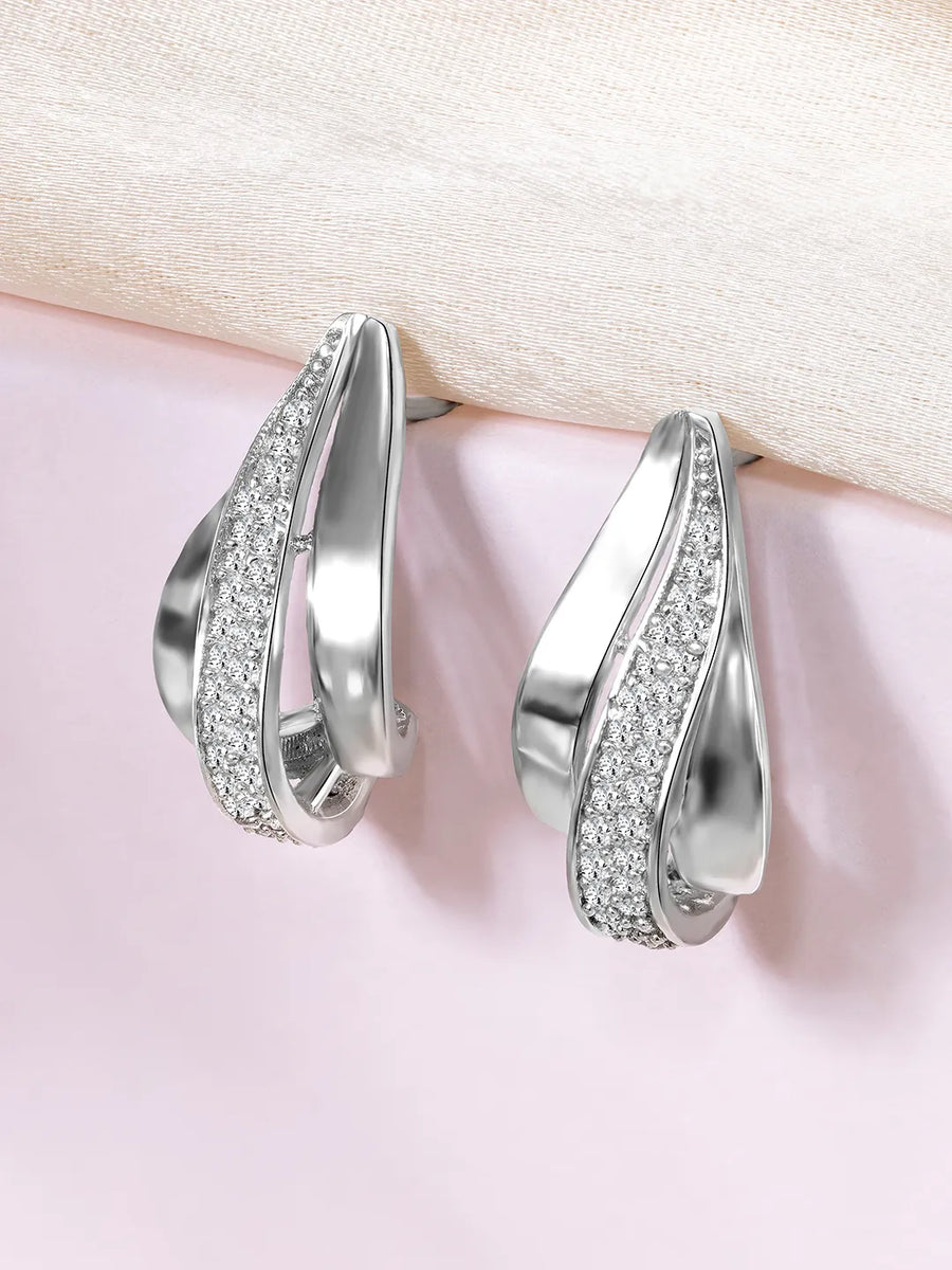 Classic CZ Studded Stud Earrings