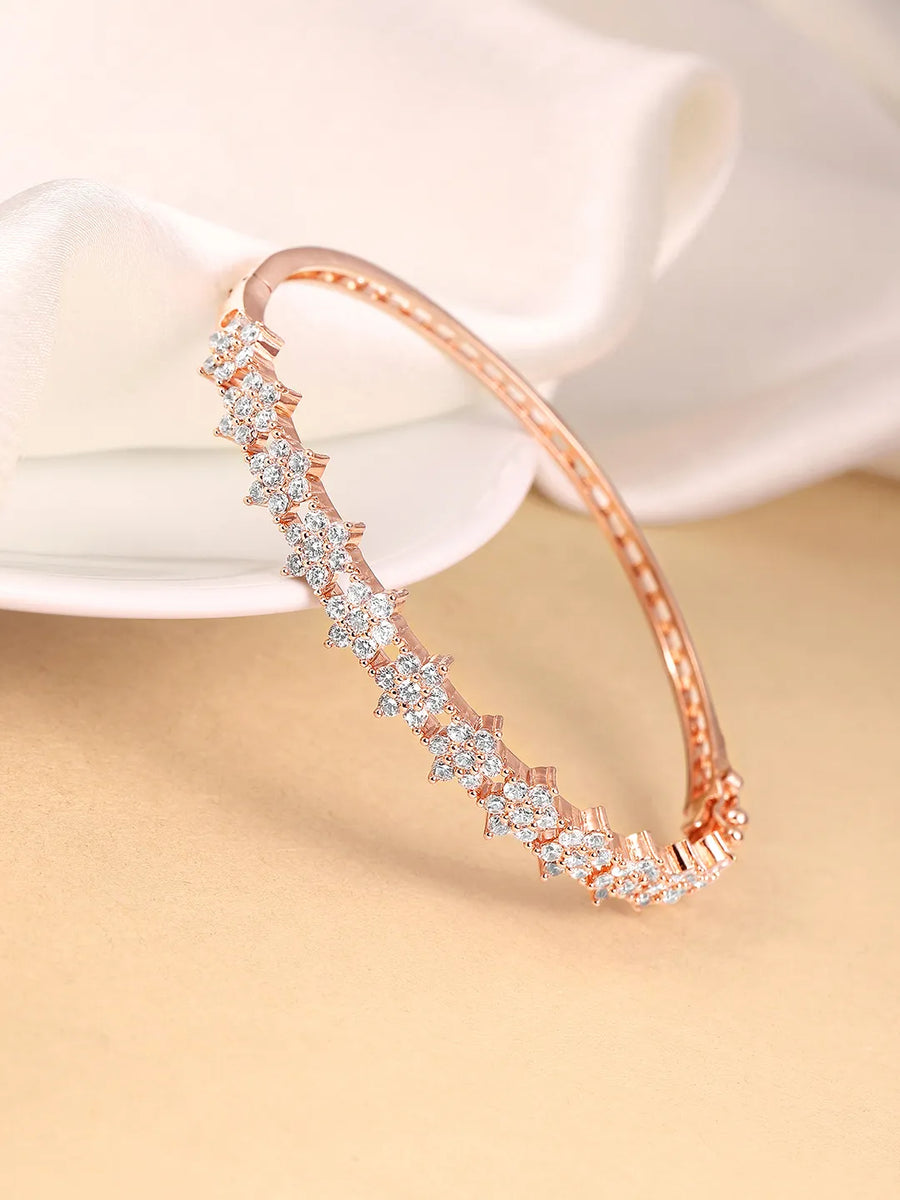 Stylish Flower CZ Studded kada