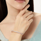 Stylish Flower CZ Studded kada - Rose Gold
