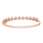 Stylish Flower CZ Studded kada - Rose Gold