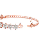 Stylish Flower CZ Studded kada - Rose Gold