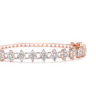 Stylish Flower CZ Studded kada - Rose Gold