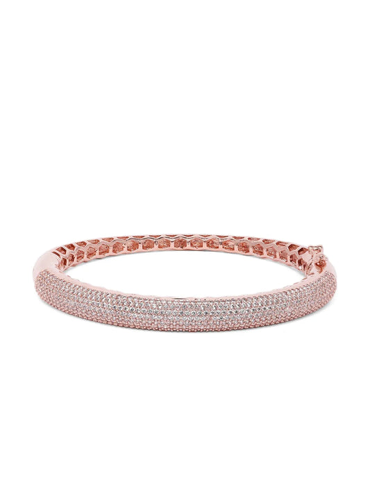 Timeless CZ Studded Minimalist Bracelet - Rose Gold
