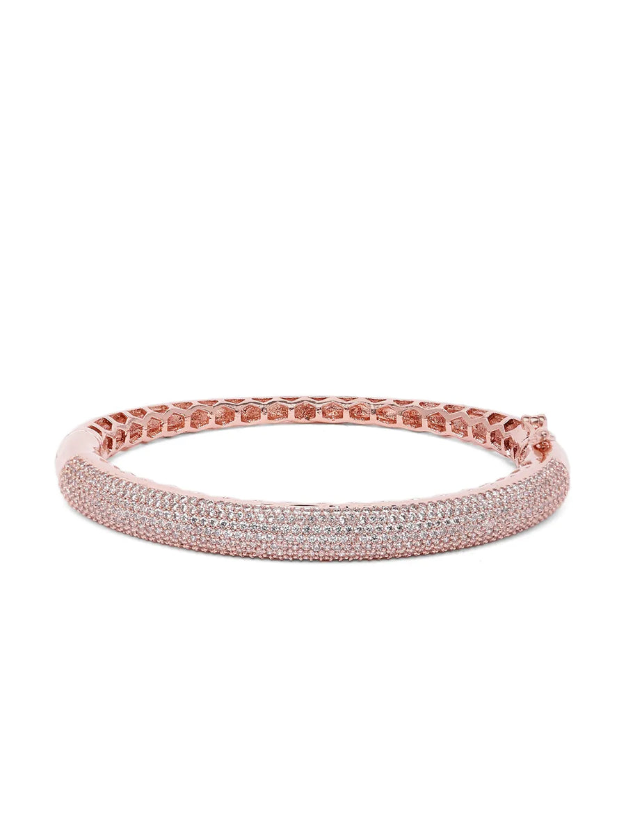 Timeless CZ Studded Minimalist Bracelet - Rose Gold