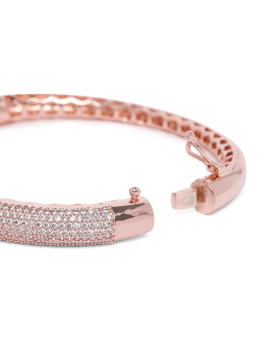 Timeless CZ Studded Minimalist Bracelet - Rose Gold
