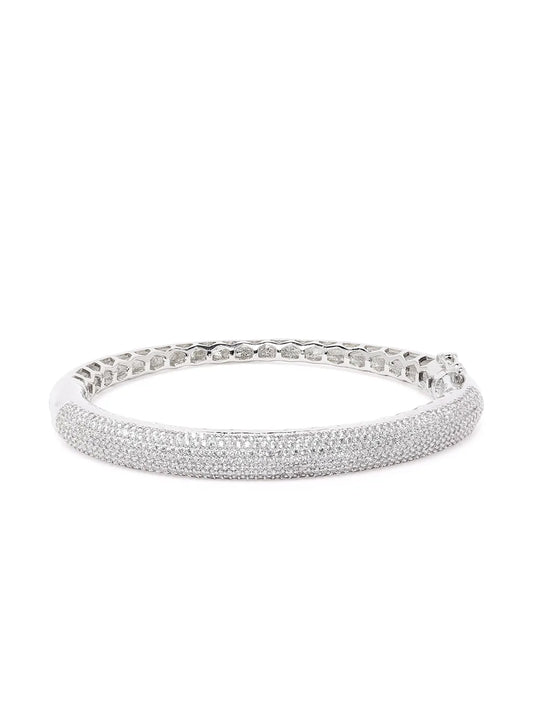 Timeless CZ Studded Minimalist Bracelet - Silver