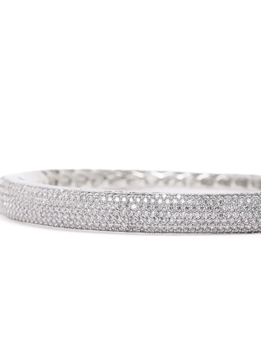 Timeless CZ Studded Minimalist Bracelet - Silver