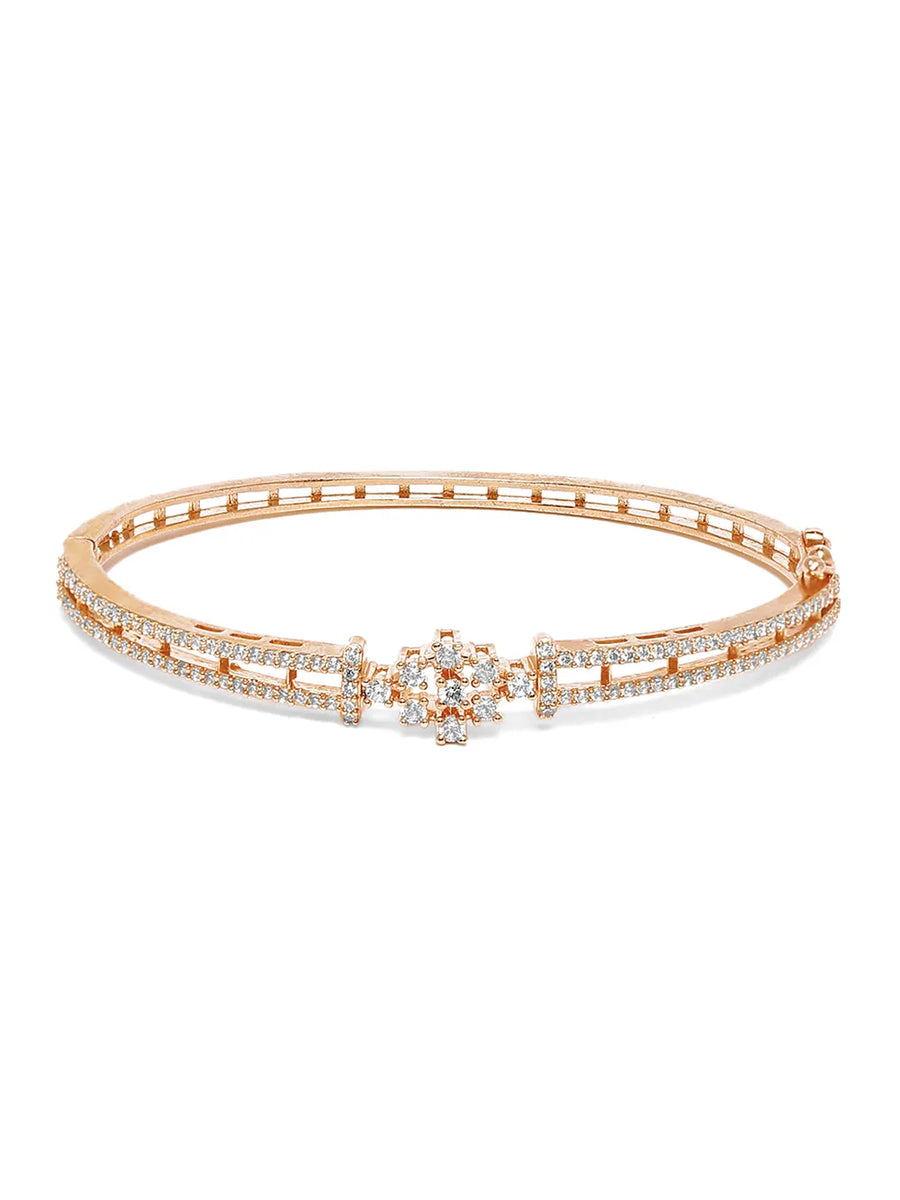 GlimmerAura Studded Kada for Women - Rose Gold