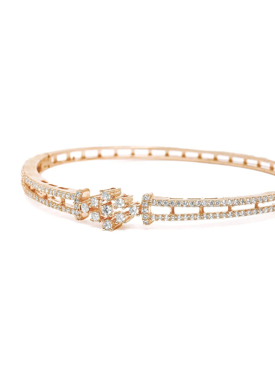 GlimmerAura Studded Kada for Women - Rose Gold