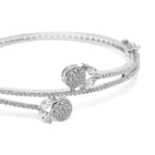 Elegant CZ Studded Kada Bracelet - Silver