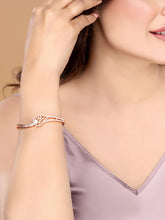 Chic CZ Studded Floral Kada Bracelet