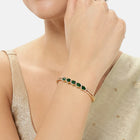 Crystal CZ Kada for Statement Look - Gold - Green