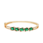 Crystal CZ Kada for Statement Look - Gold - Green