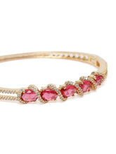 Crystal CZ Kada for Statement Look - Gold - Red