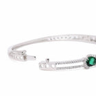 Crystal CZ Kada for Statement Look - Silver - Green