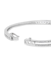 Crystal CZ Kada for Statement Look - Silver - Red