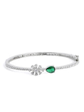 Floral Spark Faux Emerald Grace Bangle