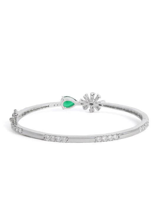 Floral Spark Faux Emerald Grace Bangle