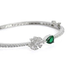 Floral Spark Faux Emerald Grace Bangle