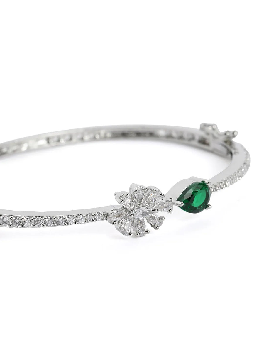 Floral Spark Faux Emerald Grace Bangle