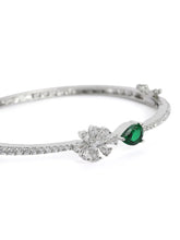 Floral Spark Faux Emerald Grace Bangle