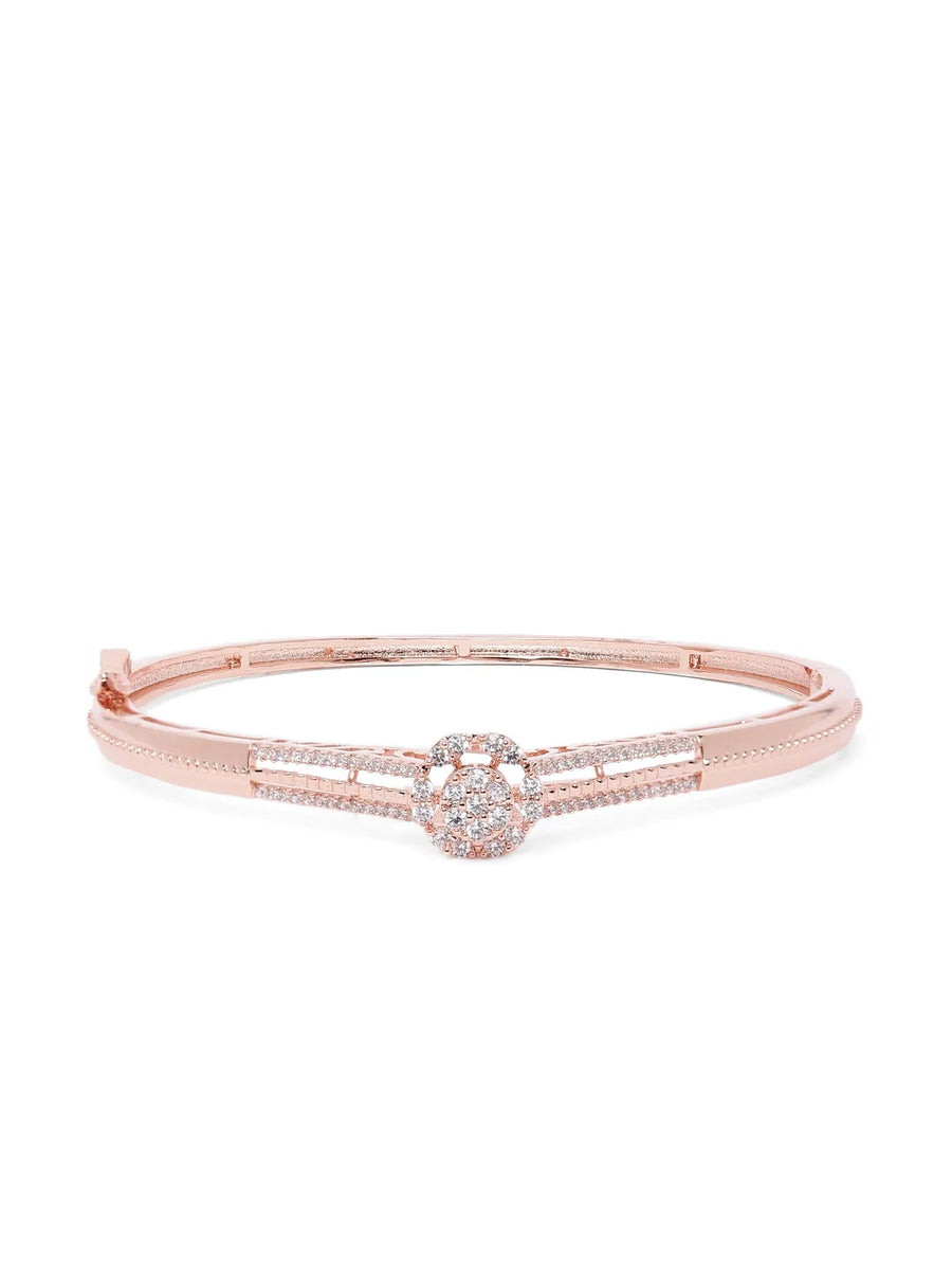 CZ Stone Bracelet for Classic Look - Rose Gold