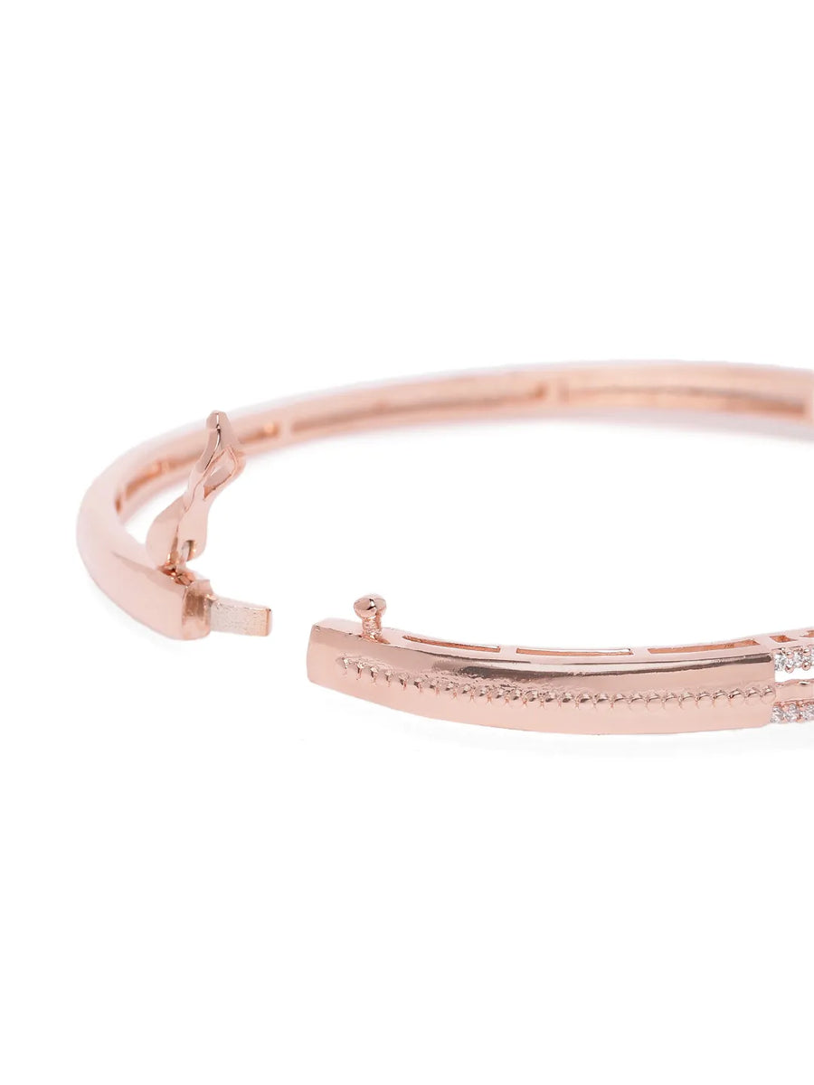 CZ Stone Bracelet for Classic Look - Rose Gold