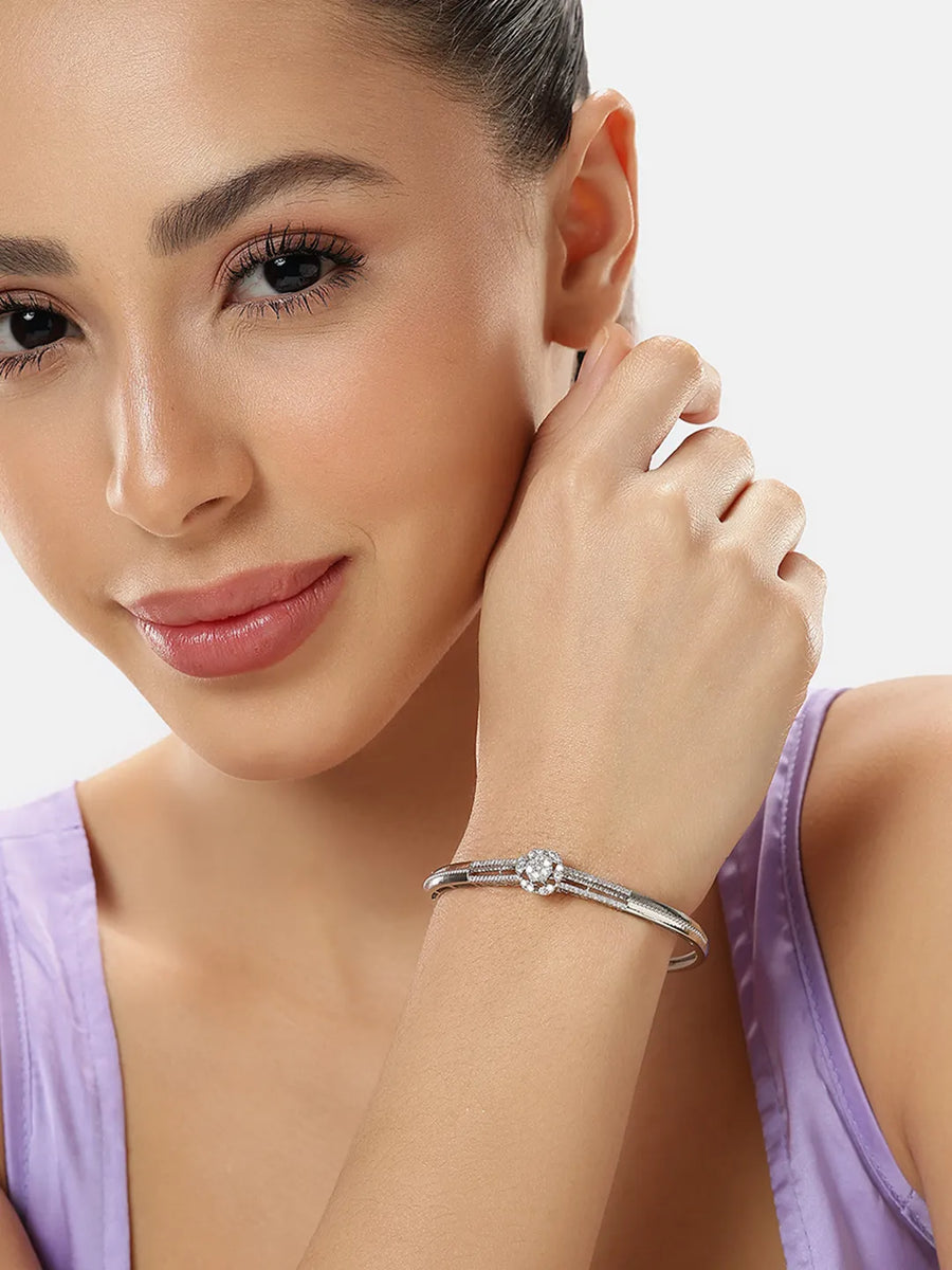 CZ Stone Bracelet for Classic Look - Silver