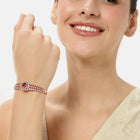 CZ Studded Kada with Ruby Charm