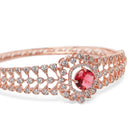 CZ Studded Kada with Ruby Charm