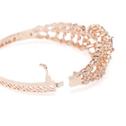 Intricate Crystal Kada with Ruby Accent - Rose Gold - Red