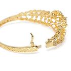 Intricate Crystal Kada with Ruby Accent - Gold - Red