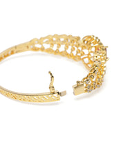 Intricate Crystal Kada with Ruby Accent - Gold - Red