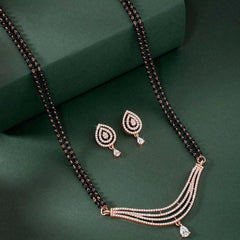 Layered Graceful Wave Rose Gold Mangalsutra Set