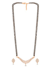 CZ Studded Traditional Rose Gold Mangalsutra Set