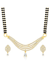 CZ Studded Traditional Rose Gold Mangalsutra Set