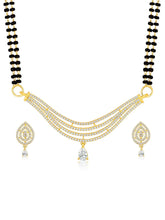 Layered Graceful Wave Gold Mangalsutra Set