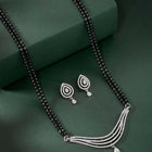 Layered Graceful Wave Silver Mangalsutra Set