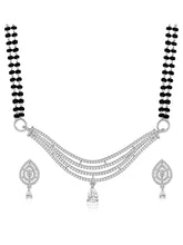 Layered Graceful Wave Silver Mangalsutra Set