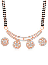 Dazzling CZ Rose Gold Mangalsutra Set