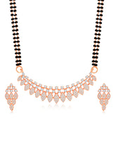 Radiant Rose Gold CZ Mangalsutra Set