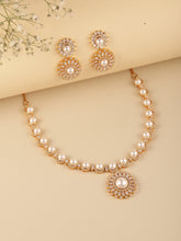 Pearl Accented CZ Necklace Set